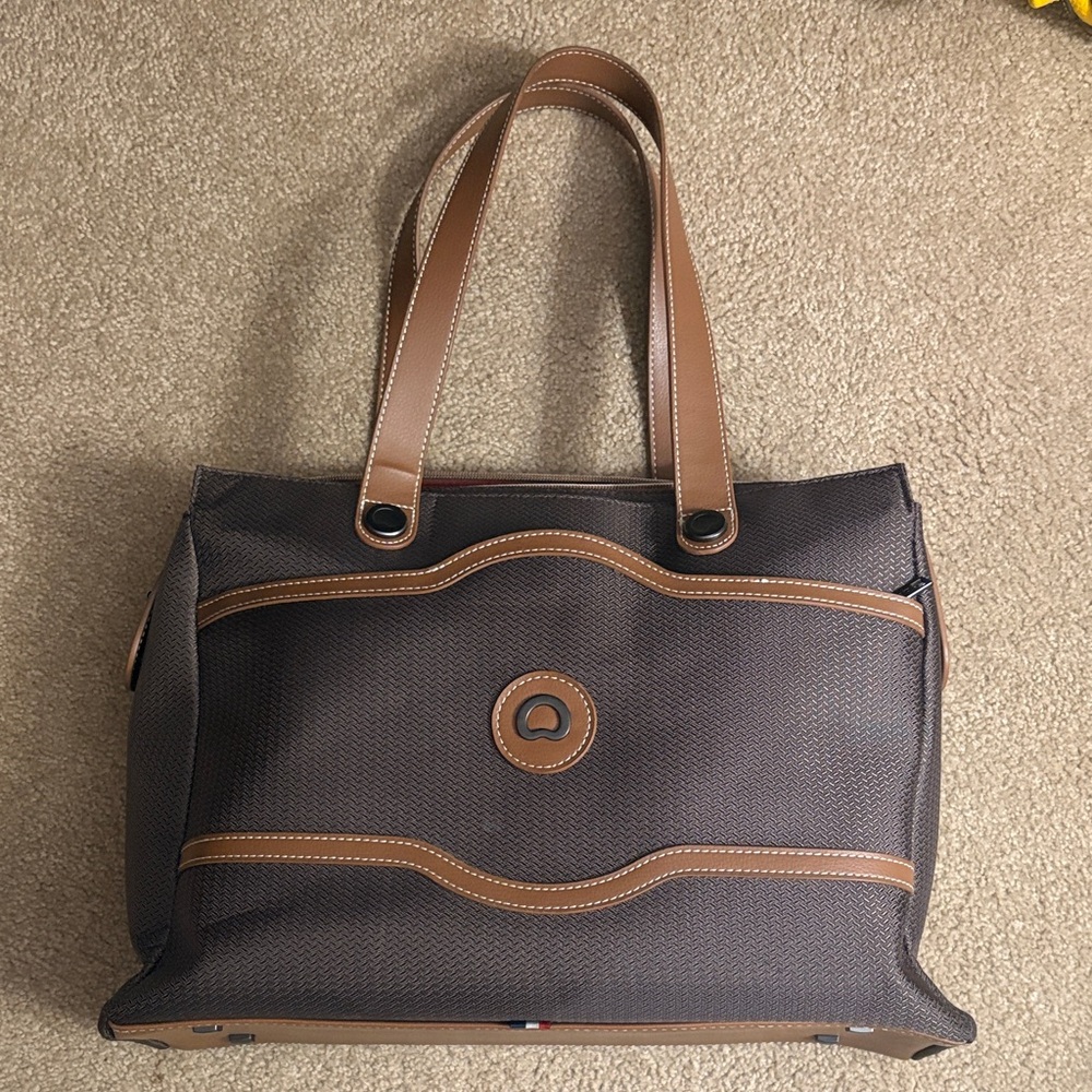 Brown and Gray Travel Tote Bag